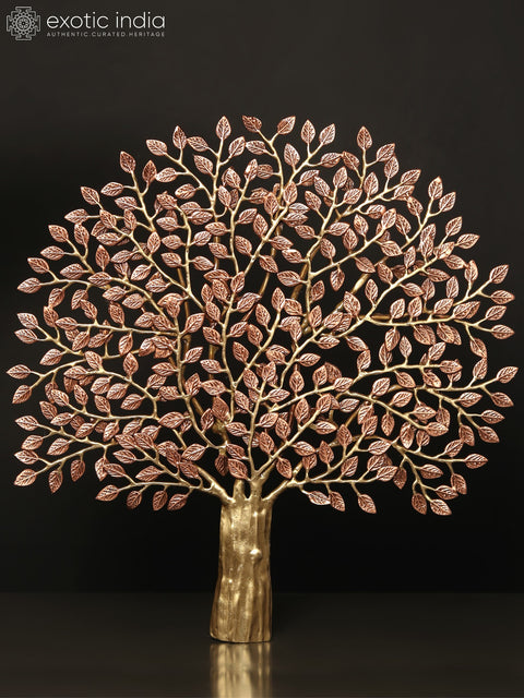 23" Wall Mounted Tree of Life | Brass with 24 Karat Rose Gold Plating