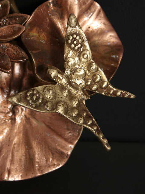 46" Wall Mounted Large Tree of Life with Chirping Birds | Brass with 24 Karat Rose Gold Plating