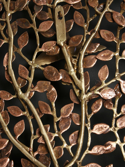 46" Wall Mounted Large Tree of Life with Chirping Birds | Brass with 24 Karat Rose Gold Plating