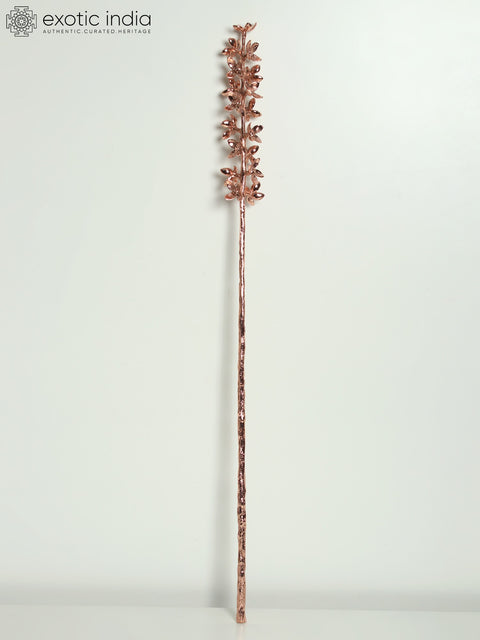 33" Large Decorative Flowers Stick | Brass with 24 Karat Rose Gold Plating
