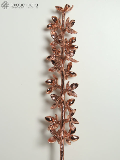 33" Large Decorative Flowers Stick | Brass with 24 Karat Rose Gold Plating