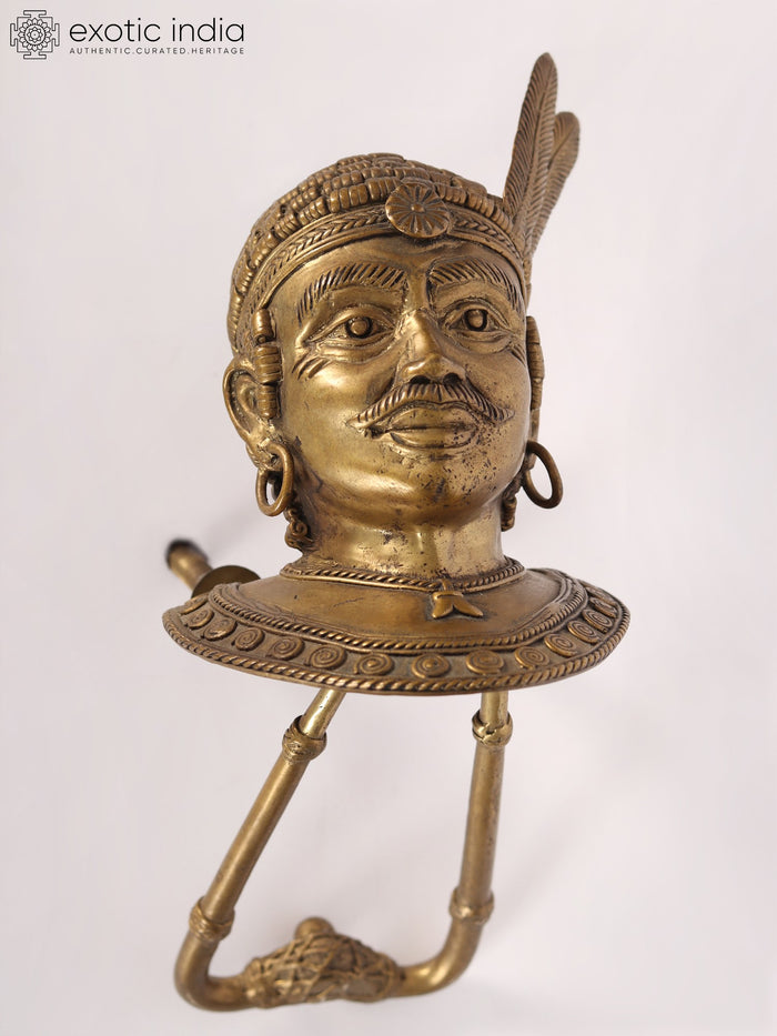 10" Brass Tribal Head Door Knocker Handmade