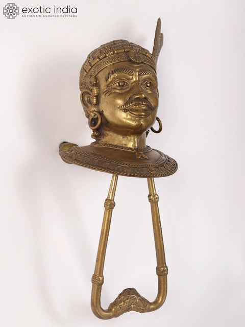 10" Brass Beautiful Door Knocker Of Tribal Head