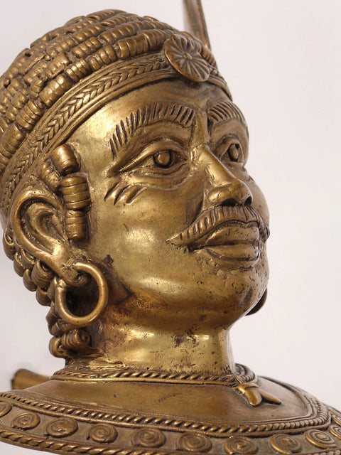 10" Brass Beautiful Door Knocker Of Tribal Head