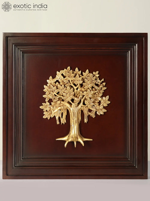 16" Kalpvriksha Tree Wood Wall Hanging for Home Decor