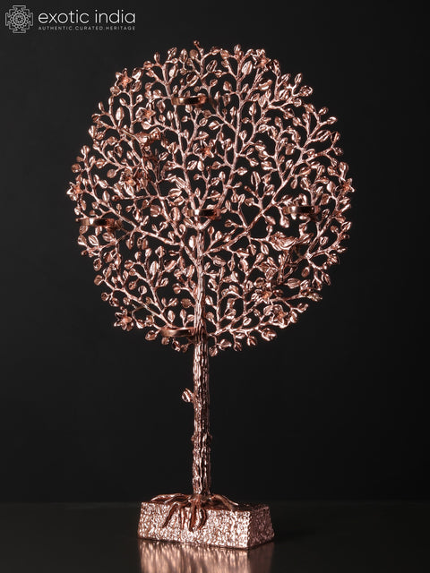 24" Tree of Life with Candle Holders | Brass with 24 Karat Rose Gold Plating
