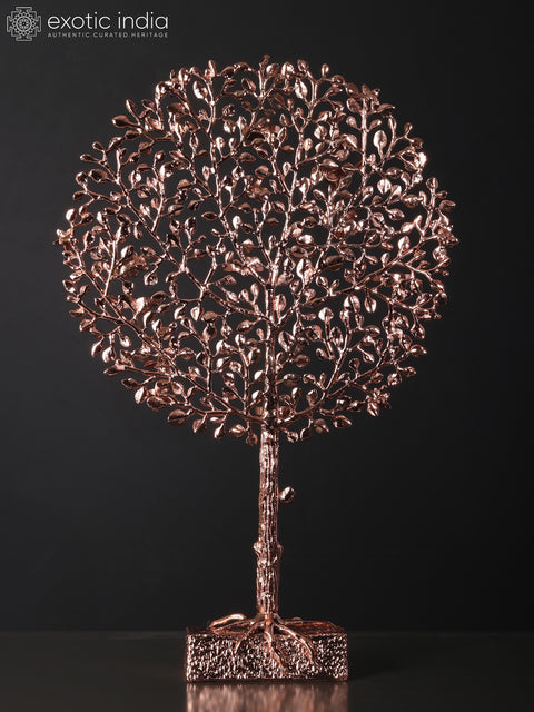 24" Tree of Life with Candle Holders | Brass with 24 Karat Rose Gold Plating