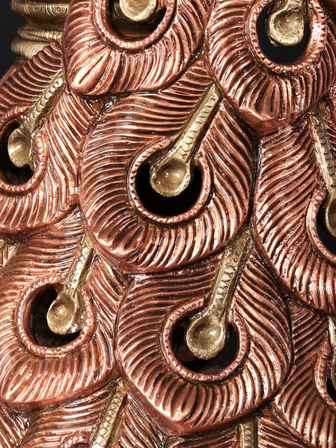 19" Beautiful Decorative Peacock | Brass with 24 Karat Rose Gold Plating
