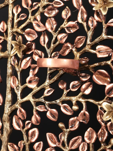 19" Tree of Life with Tealight Candle Holders | Brass with 24 Karat Rose Gold Plating