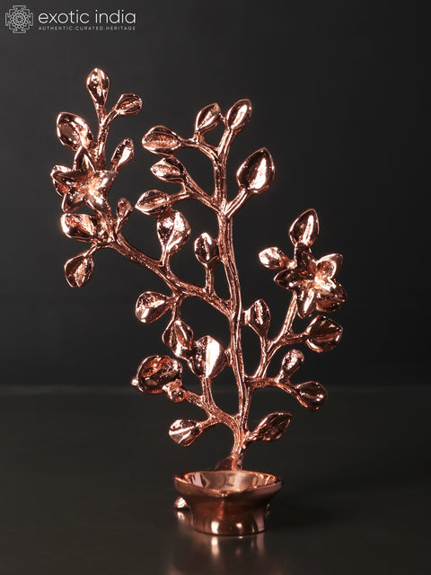 6" Small Tree with Lamp | Brass with 24 Karat Rose Gold Plating