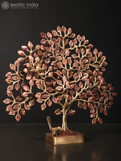12" Tree of Life with Birds | Brass with 24 Karat Rose Gold Plating