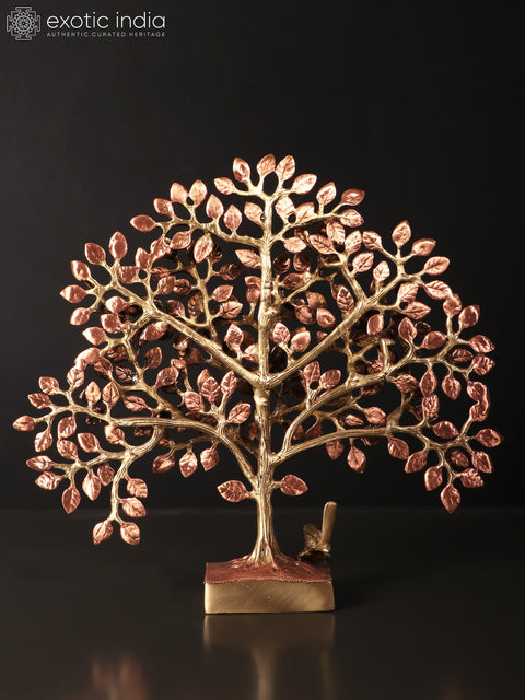 12" Tree of Life with Birds | Brass with 24 Karat Rose Gold Plating