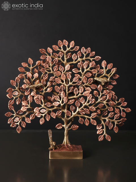 12" Tree of Life with Birds | Brass with 24 Karat Rose Gold Plating