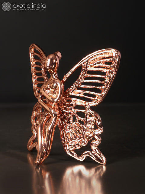 3" Small Superfine Angel with Wings | Brass with 24 Karat Rose Gold Plating