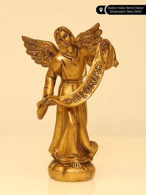 6" Small Gloria Angel Brass Statue