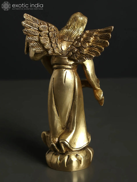 6" Small Gloria Angel Brass Statue