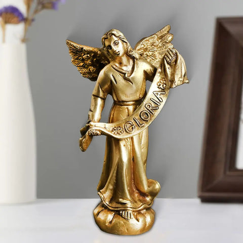 6" Small Gloria Angel Brass Statue