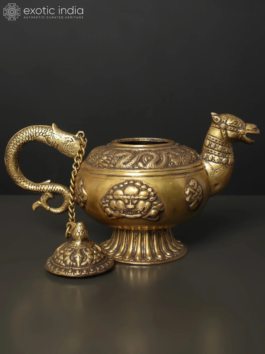 12" Brass Camel Design Kettle for Home Decor