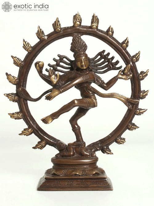 9" Nataraja Dancing Lord Shiva Brass Statue for Pooja