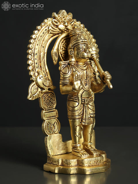 8" Temple Hanuman | Brass Statue