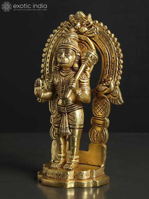 8" Temple Hanuman | Brass Statue