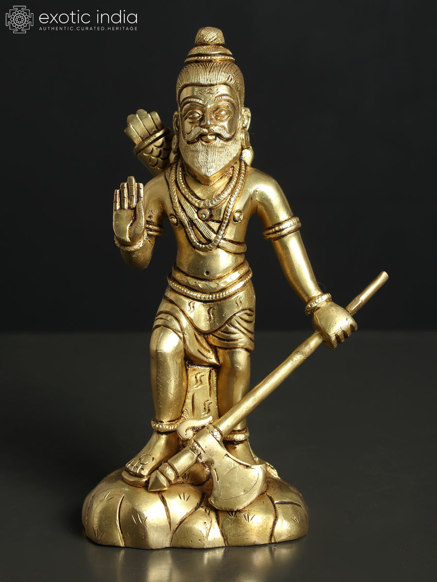 7" Lord Parashurama Brass Statue for Pooja