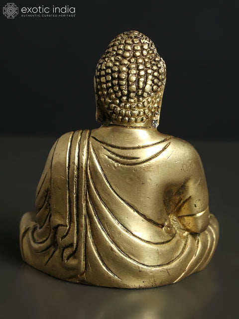 4" Small Japanese Amida Buddha | Brass Statue