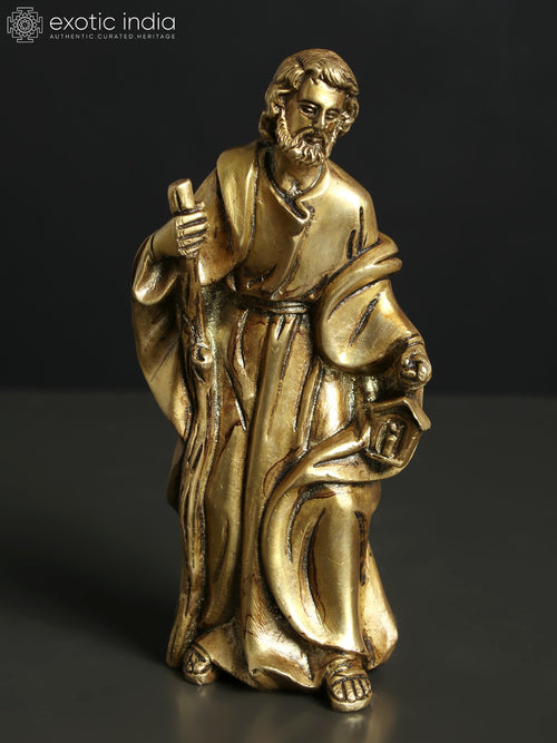6" Saint Joseph Handmade Brass Statue