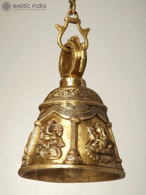 9" Lord Ganesha Ritual Bell in Brass