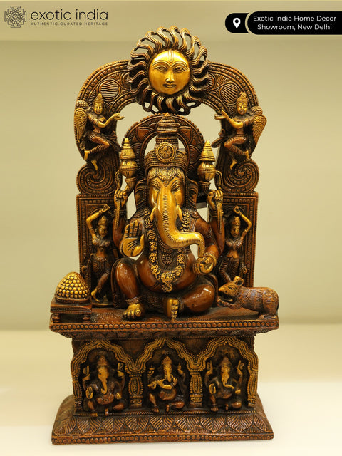 18" Darbar Ganesha | Brass Statue