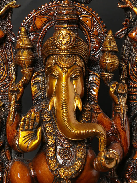 18" Darbar Ganesha | Brass Statue