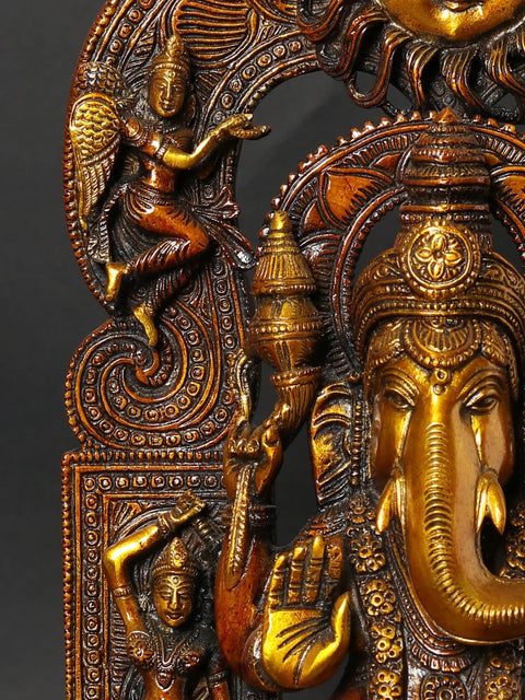 18" Darbar Ganesha | Brass Statue