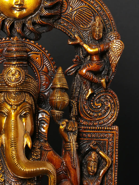 18" Darbar Ganesha | Brass Statue