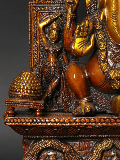 18" Darbar Ganesha | Brass Statue