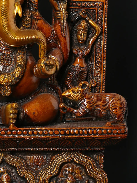 18" Darbar Ganesha | Brass Statue