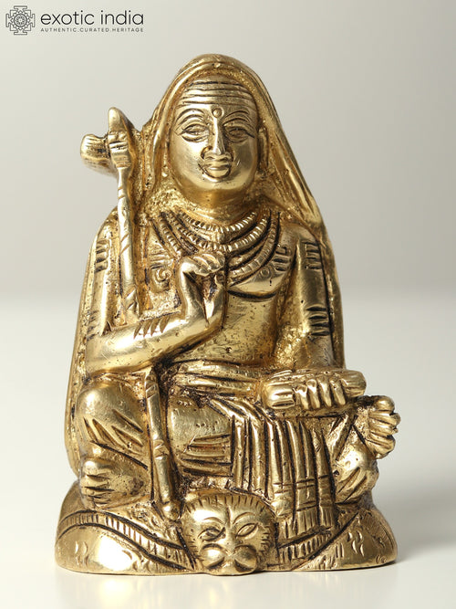 3" Adi Guru Shankaracharya Handmade Brass Statue