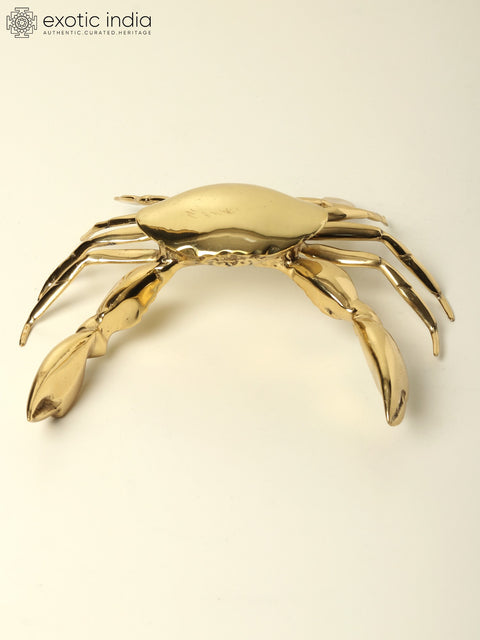 9" Brass Decorative Crab