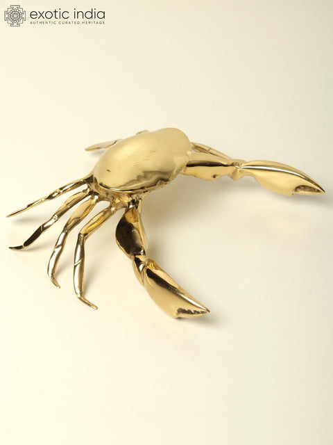 9" Brass Decorative Crab