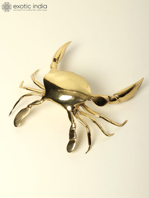 9" Brass Decorative Crab