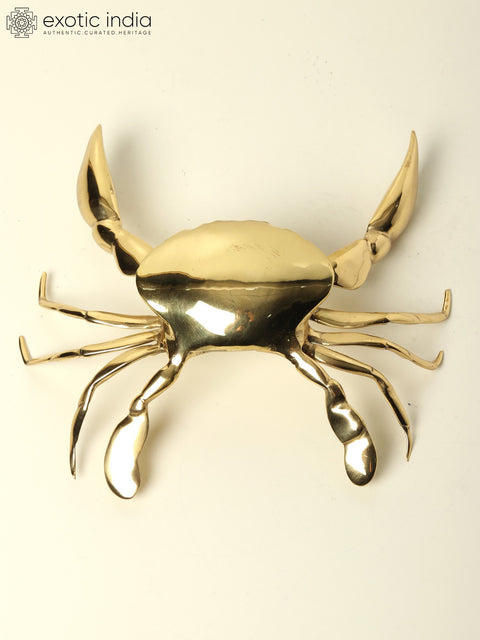 9" Brass Decorative Crab