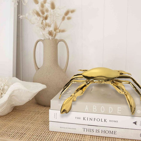 9" Brass Decorative Crab