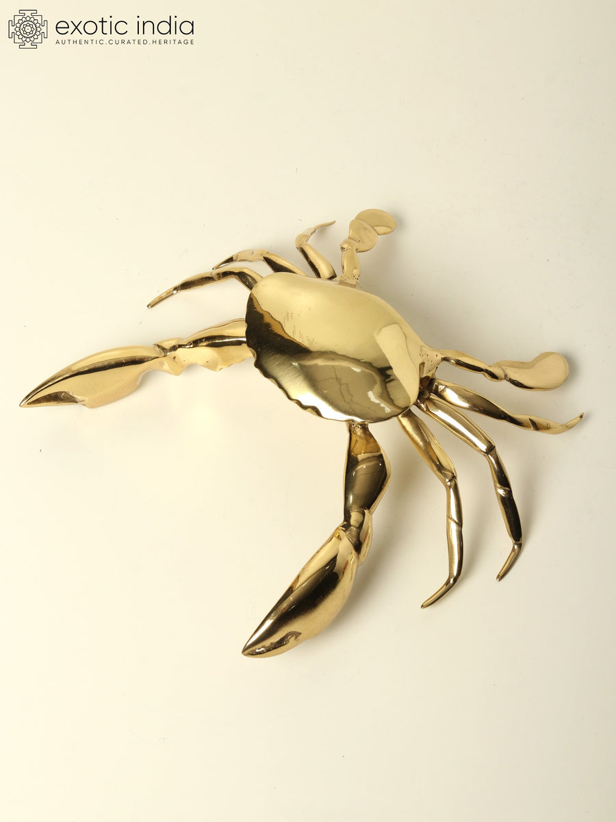 9" Brass Crab Home Decor Statue