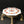 15" Floral Inlay Worked White Marble Designer Chowki/Pedestal on Brass Stand