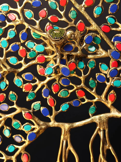 19" Tree of Life with Stand | Brass with Inlay Work