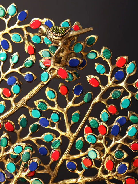 19" Tree of Life with Stand | Brass with Inlay Work
