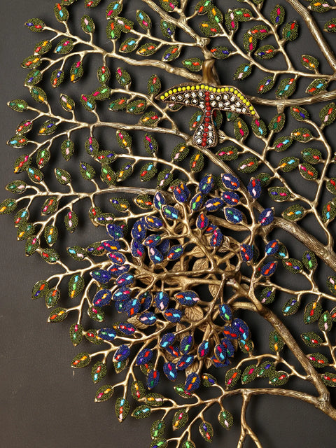 61" Large Size Beautiful Tree of Life | Wall Hanging | Brass with Inlay Work