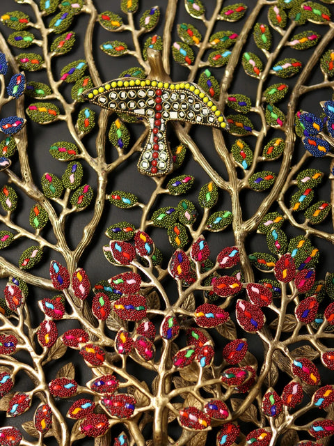 61" Large Size Beautiful Tree of Life | Wall Hanging | Brass with Inlay Work