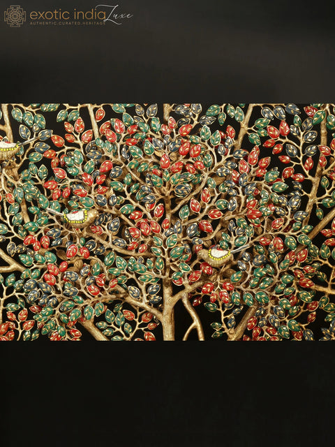 65" Large Size Tree of Life with Chirping Birds | Brass with Inlay Work