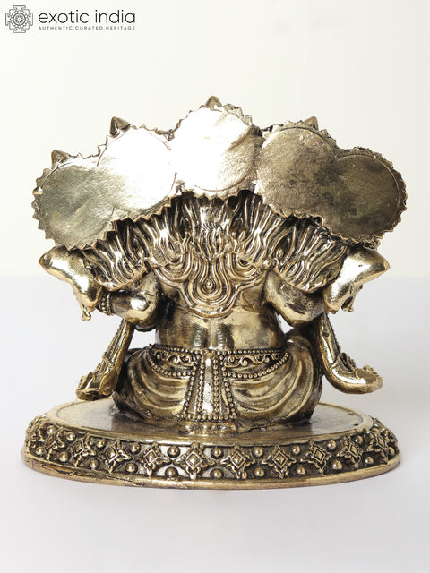 4" Small Superfine Panchamukhi Ganesha Brass Statue (Multiple Sizes)