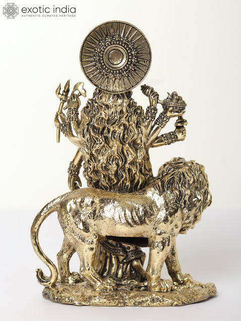 Small Superfine Eight-Armed Standing Sherawali Maa (Multiple Sizes) | Brass Statue